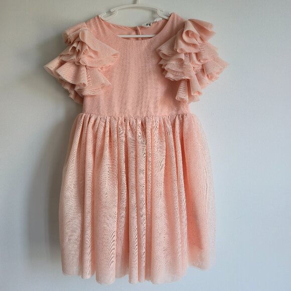 H&M Other - H&M Girls' Pink Glitter Tulle Party Dress with Ruffles Size 6